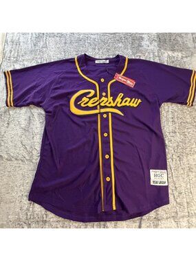 Headgear Classics Nipsey Crenshaw Baseball Jersey Purple Yellow Blue Size 2XL